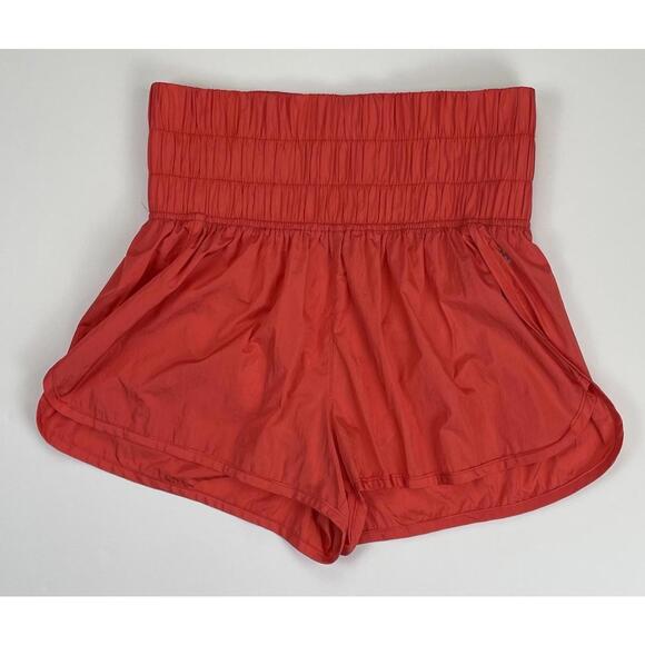 Free People Movement The Way Home Shorts Lined Bright Orange Pink Size Medium - Picture 1 of 9